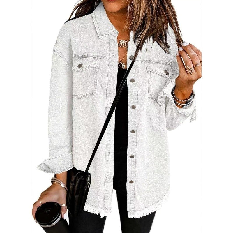 Solid Color Denim Shirt