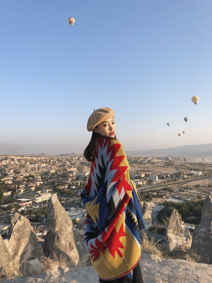Super Big Thick Warm Winter Folk Style Desert Scarf Shawl