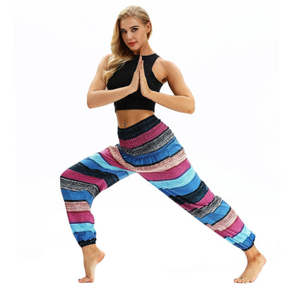 Women'S Casual Light Lantern Stripe Dance Pants Popular In Autumn Yoga Loose Pants