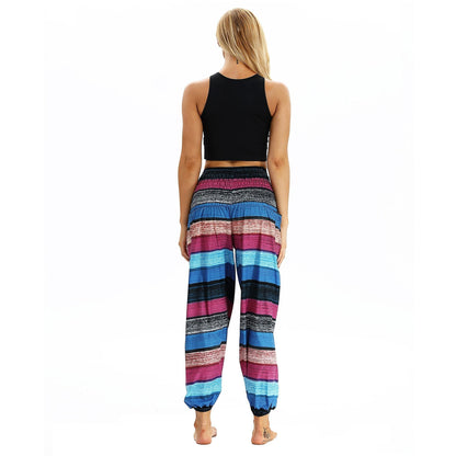Women'S Casual Light Lantern Stripe Dance Pants Popular In Autumn Yoga Loose Pants