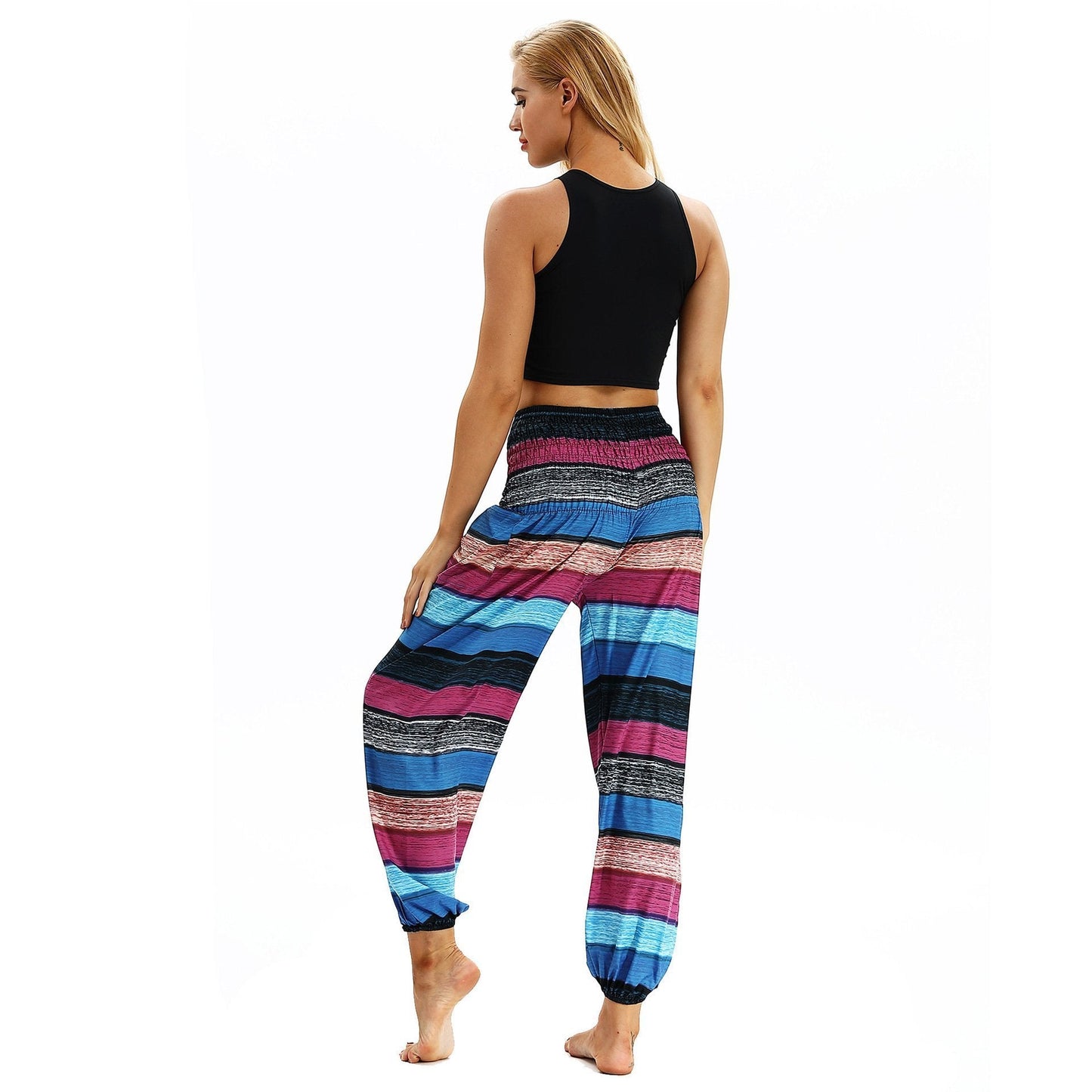 Women'S Casual Light Lantern Stripe Dance Pants Popular In Autumn Yoga Loose Pants