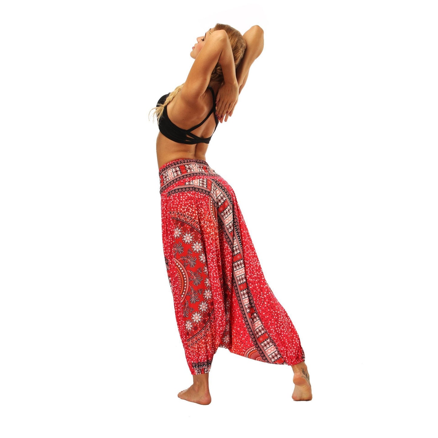 National Wind Style Digital Print Loose Women'S Fitness Yoga Pants Leisure Lantern Yoga Pants
