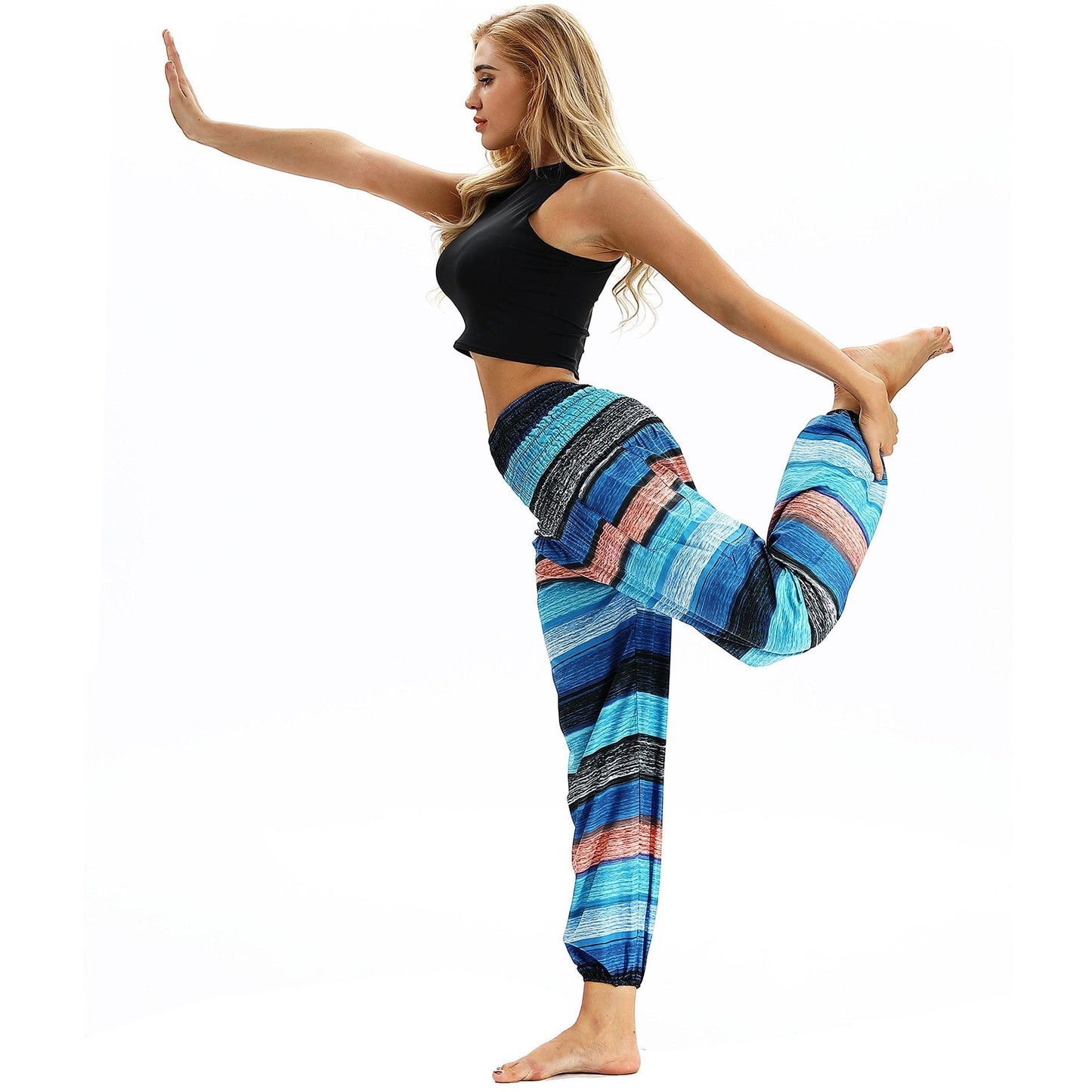 Women'S Casual Light Lantern Stripe Dance Pants Popular In Autumn Yoga Loose Pants