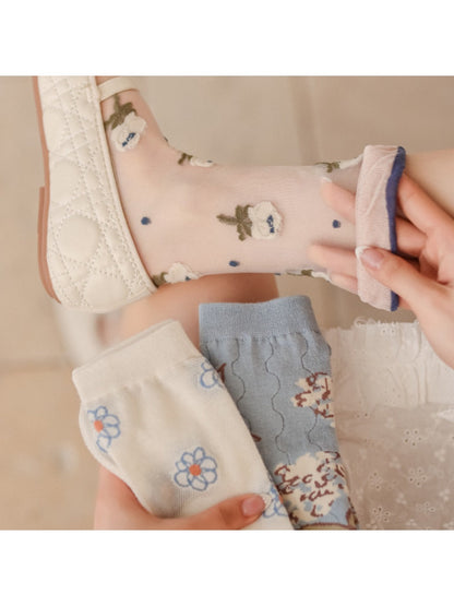 Rufia - Vintage Blue Crew Socks