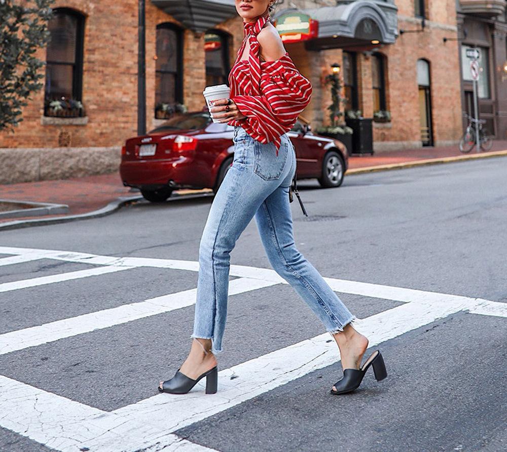 Fashion Stripe Long Sleeve T Shirt Tops
