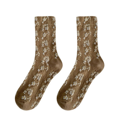 Rufia - Women's Floral Print Mid-Calf Socks - Vintage &amp; Classic
