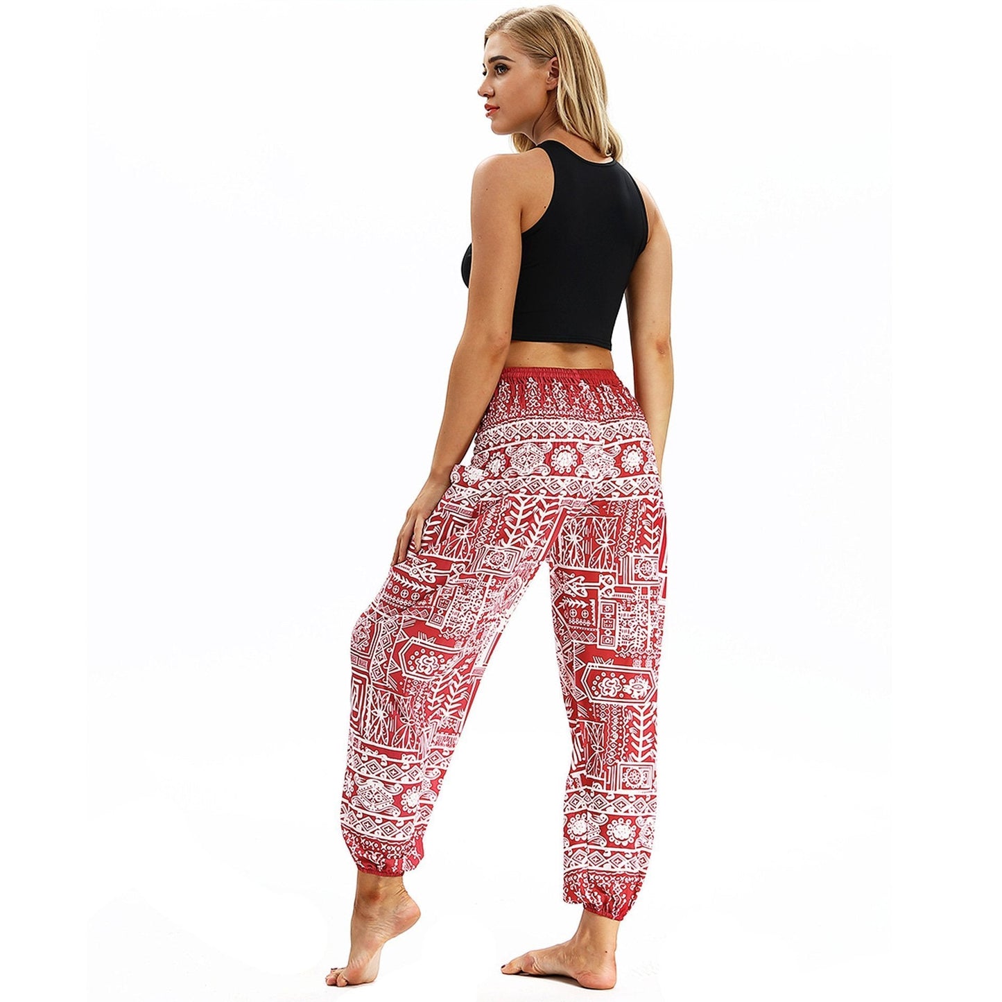 Totem Print Women'S Casual Light Lantern Dance Pants Popular In Autumn Yoga Loose Pants