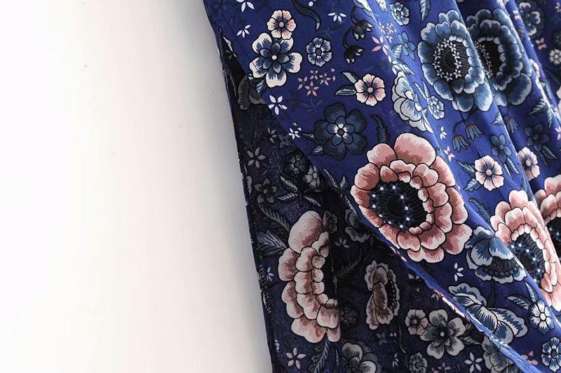 Bohemian V-Neck Retro Floral Wide Leg Jumpsuit