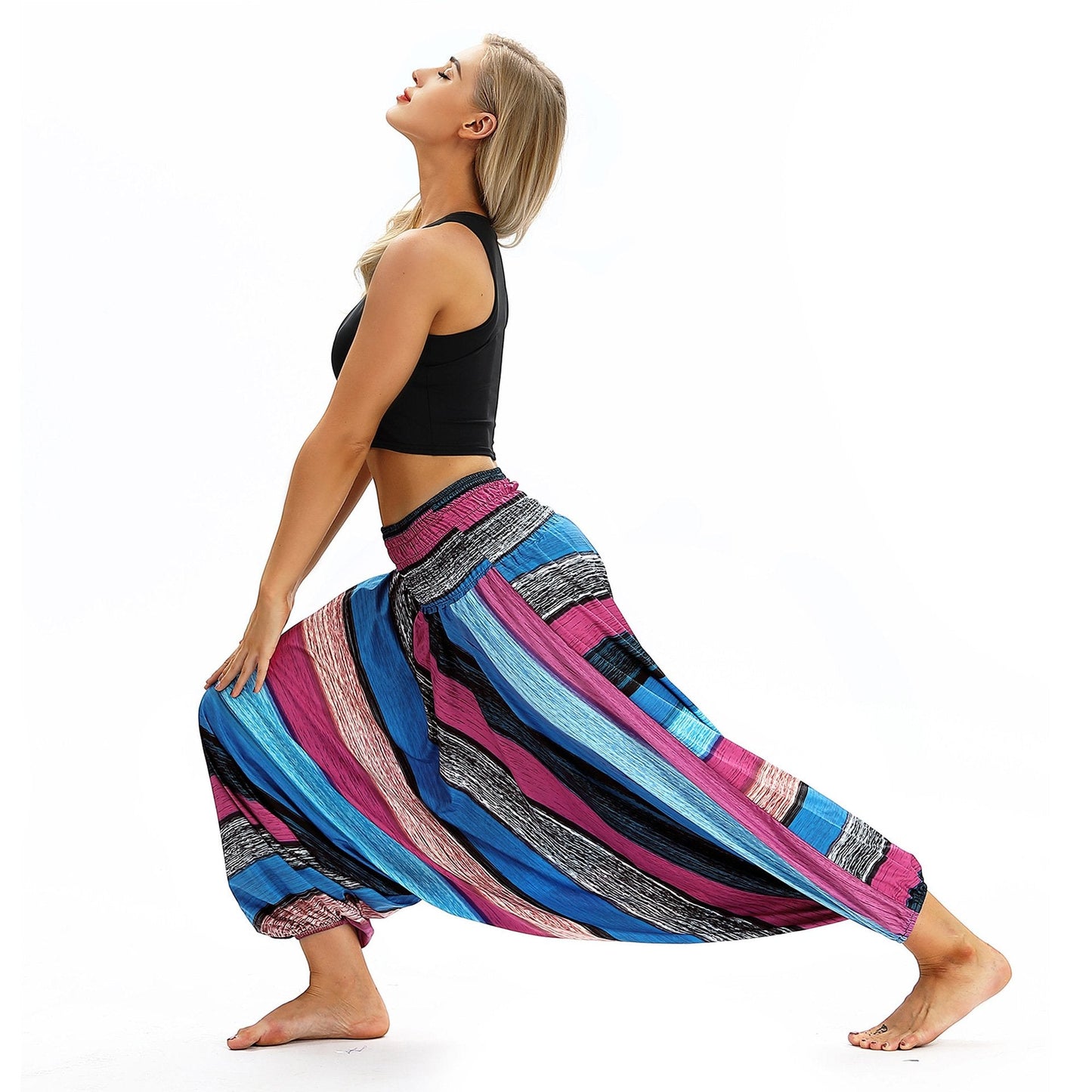 Cross-Border New Digital Print Women'S Fitness Yoga Pants Leisure Loose European And American Lantern Pants Women'S Fashion Wholesale.