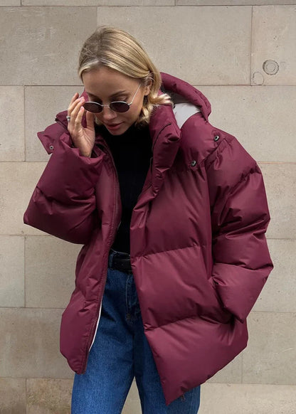 Oversized Puffer Jacket Padded Cotton Blend