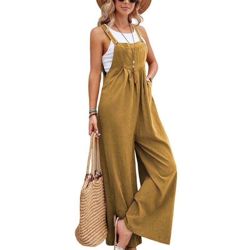 Solid Color Casual Daily Jumpsuit