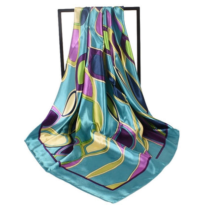 Satin Printed Square Head Scarf