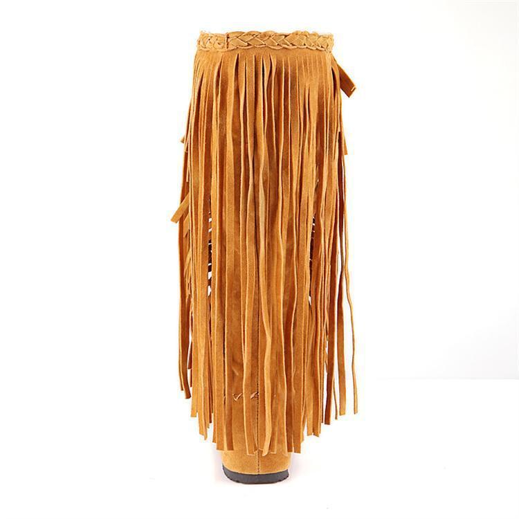 National Style Casual Tassel Bottom Increased Boots