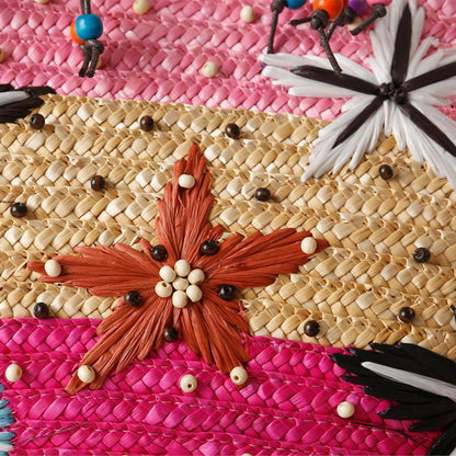 Bohemia Starfish Embroidery Seaside Holiday Beach Straw Shoulder Bag