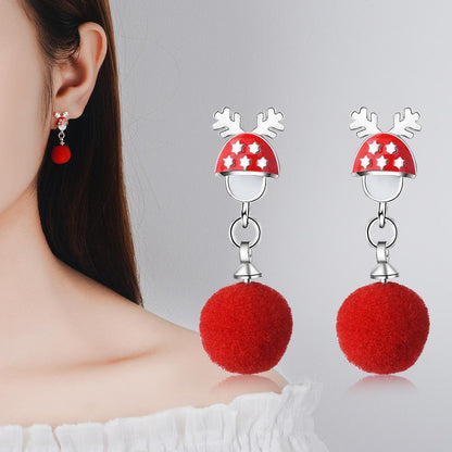 Autumn And Winter Earrings Earrings Earrings Gift Bells Snowflakes Christmas