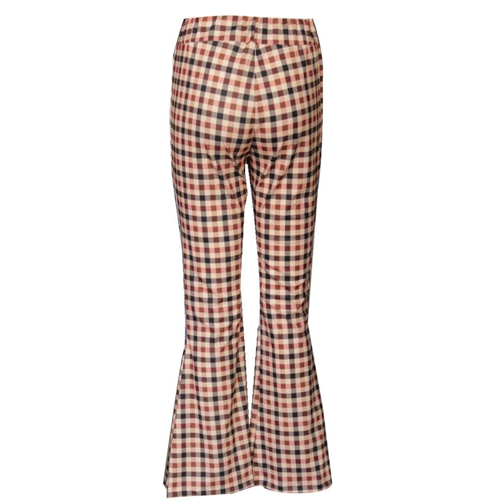Autumn And Winter Lattice Leisure Micro Bell-Bottom Trousers