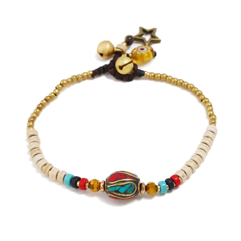 New Tibetan Ethnic Jewelry Hand-Woven Nepal Pearl Retro Bracelet