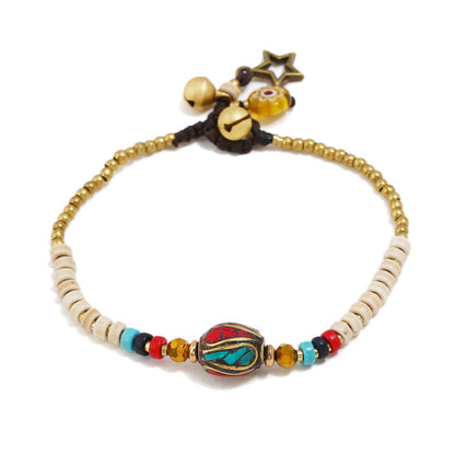 New Tibetan Ethnic Jewelry Hand-Woven Nepal Pearl Retro Bracelet