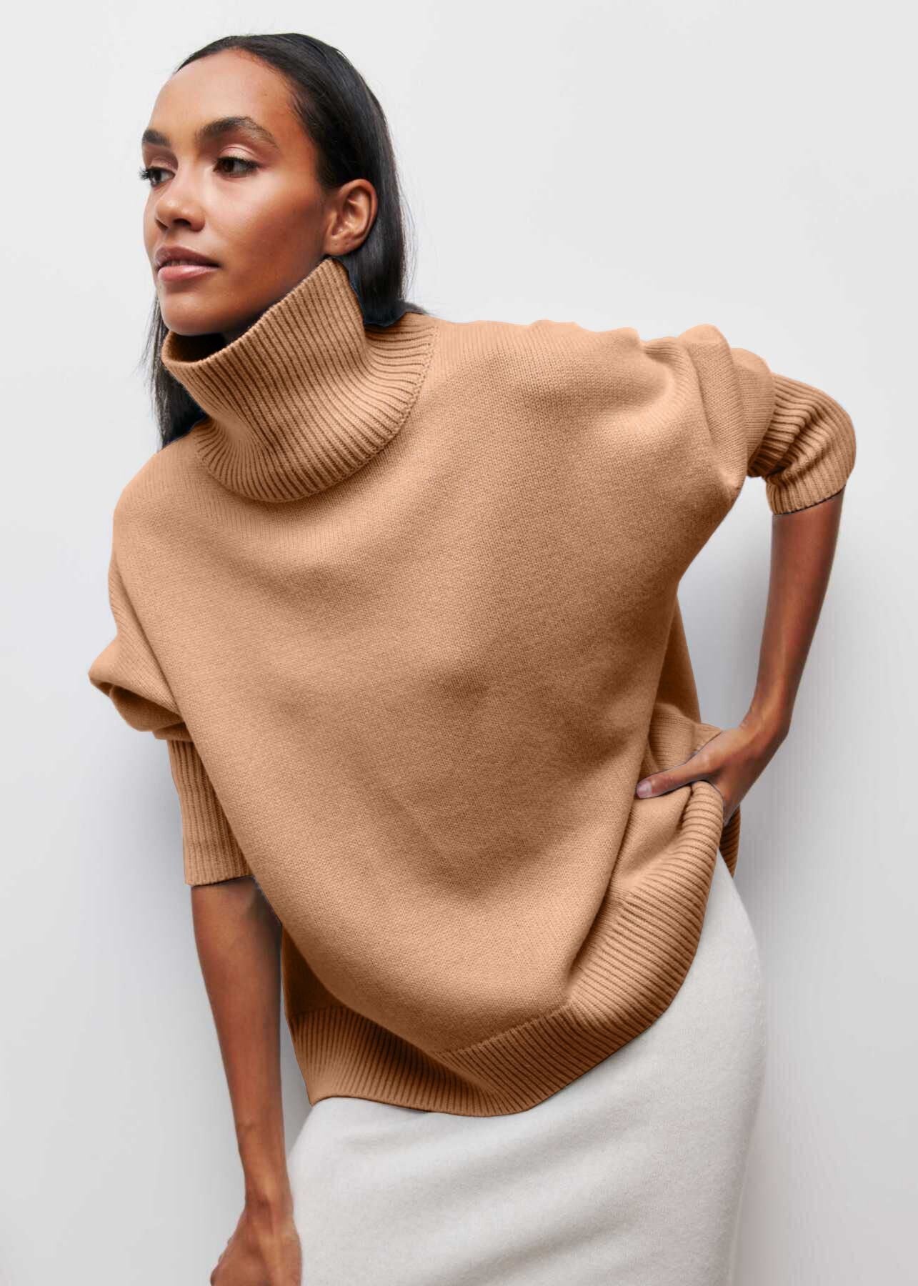 Cozy Chic Wool Turtleneck Pullover Sweater