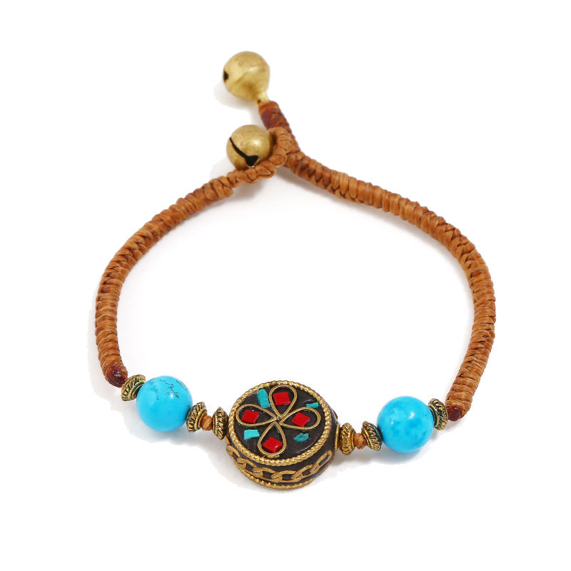New Tibetan Ethnic Jewelry Hand-Woven Nepal Pearl Retro Bracelet