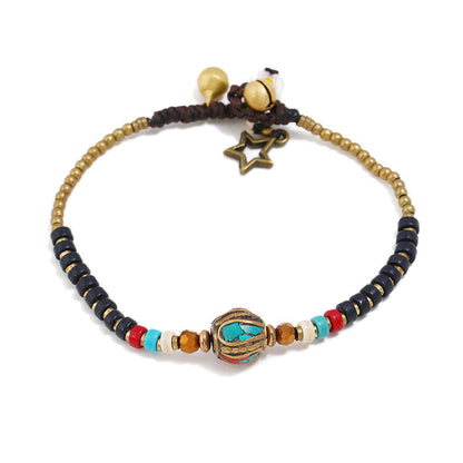 New Tibetan Ethnic Jewelry Hand-Woven Nepal Pearl Retro Bracelet