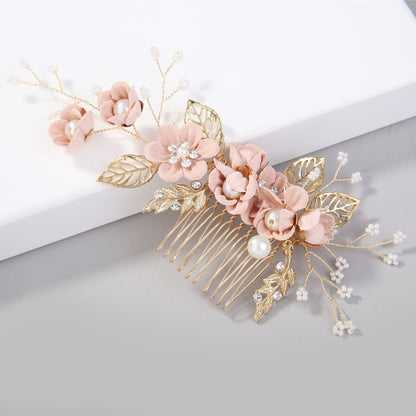 Bridal Floral Hair Accessories Forest Style Blue Flower Hairpin Wedding Hairpiece