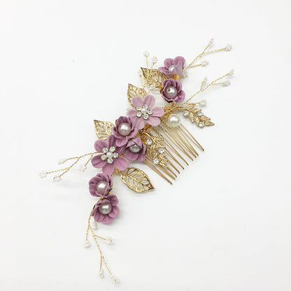 Bridal Floral Hair Accessories Forest Style Blue Flower Hairpin Wedding Hairpiece