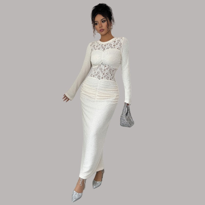 Lace Long-Sleeved Bodycon Dress