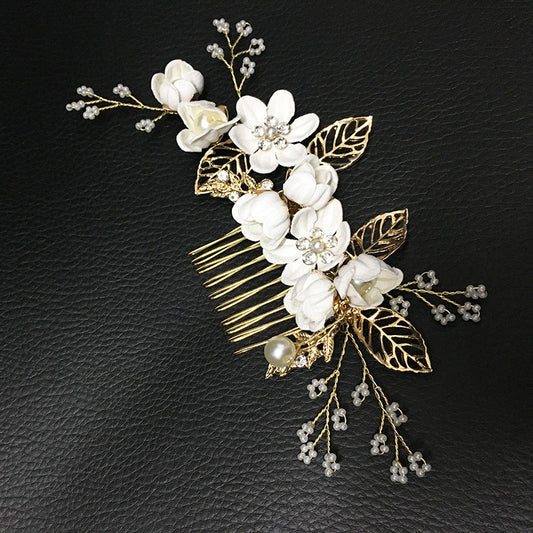 Bridal Floral Hair Combs Set in Pastel Colors