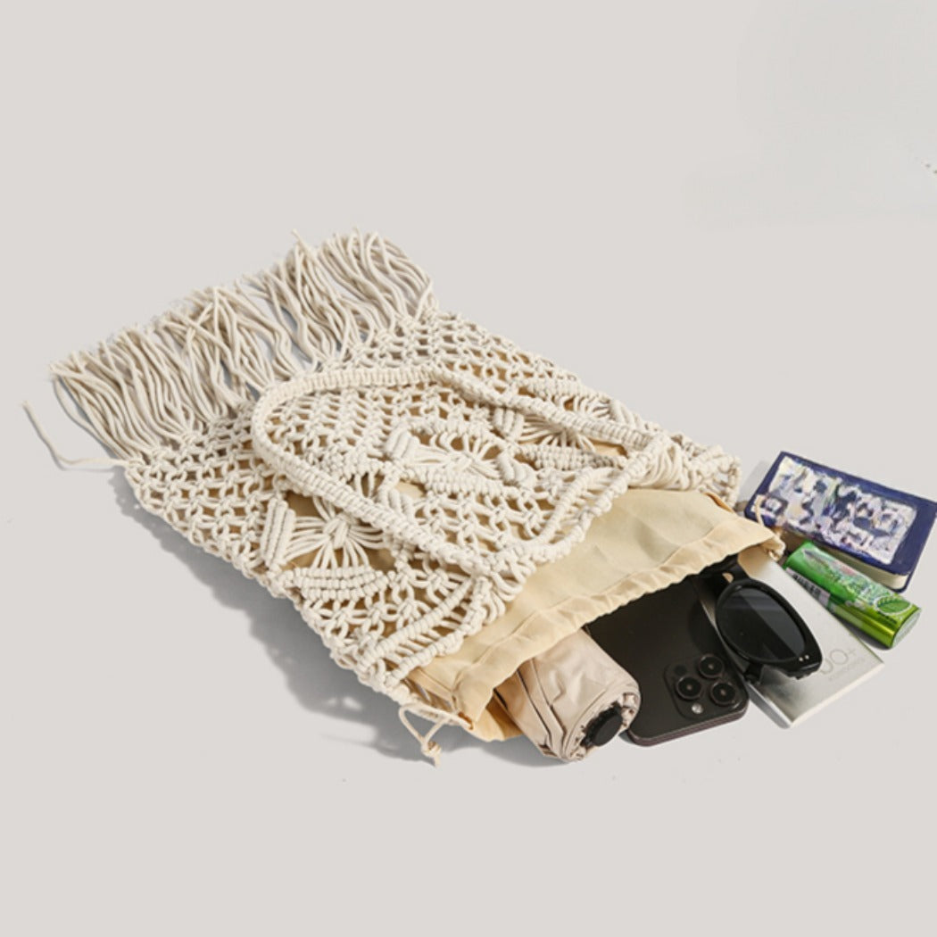 Cosbai - Boho Fringe Crochet Bag - Basic &amp; Chic
