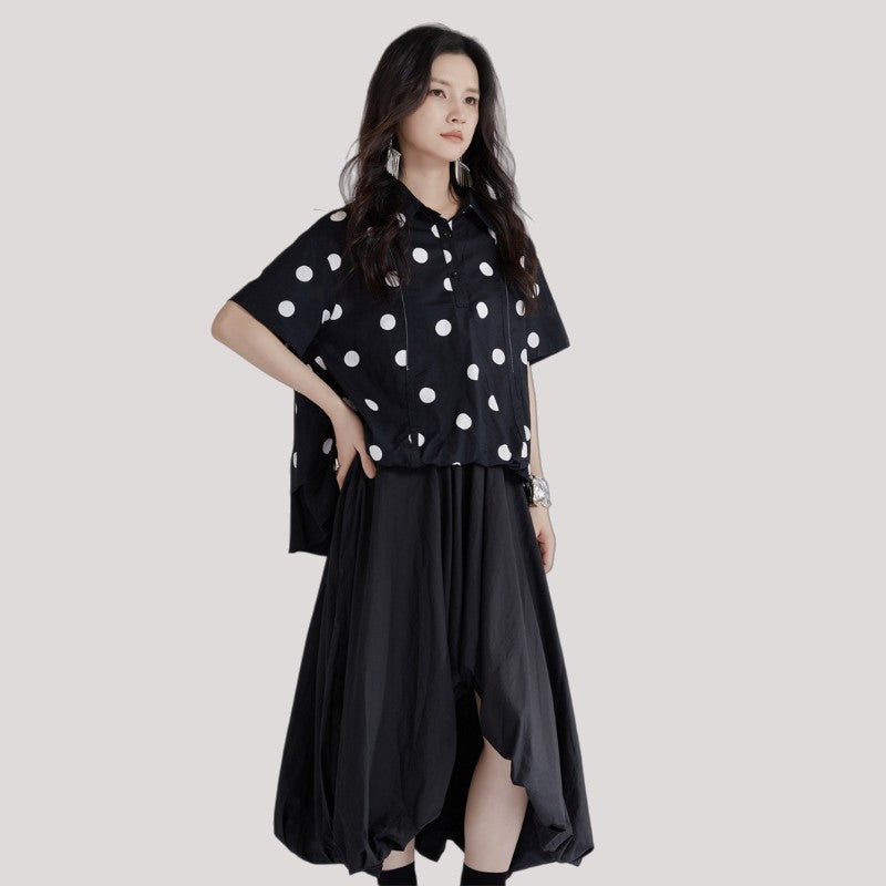 Small Polka Dot Irregular Shirt