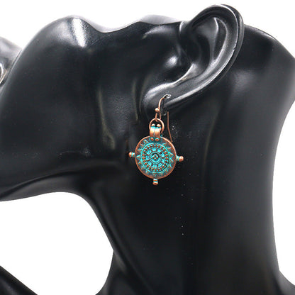 Vintage Geometric Alloy Earrings Creative Retro Ear Studs