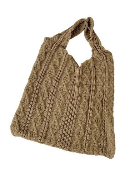 Cosbai - Vintage Knit Shoulder Tote Bag - Casual &amp; Stylish