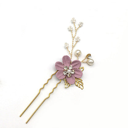 Bridal Floral Hair Accessories Forest Style Blue Flower Hairpin Wedding Hairpiece