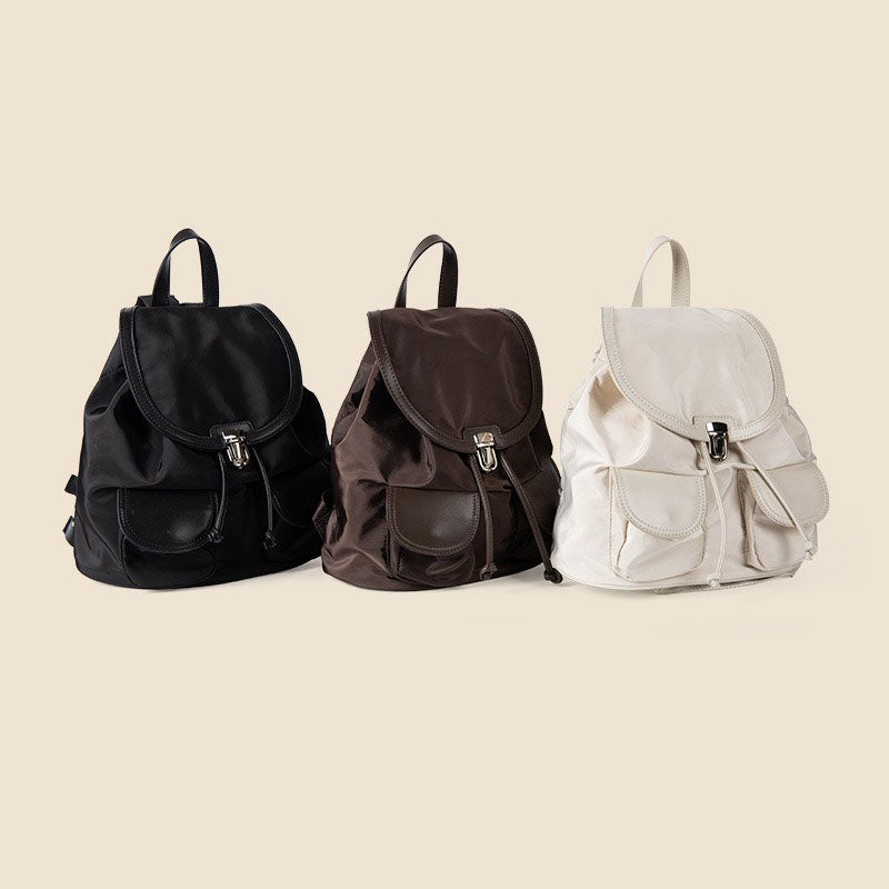 Trendy Drawstring Multiple Pockets Portable Backpack