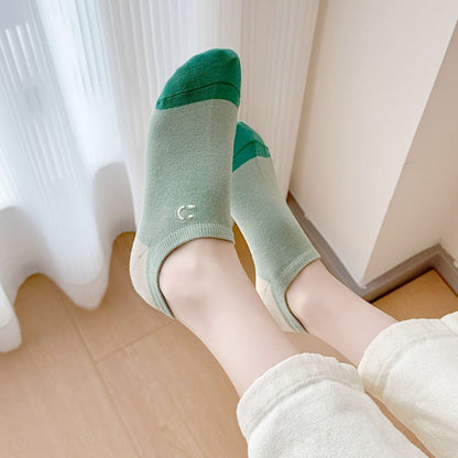 Rufia - Summer Color-Block Embroidered Smiley Ankle Socks