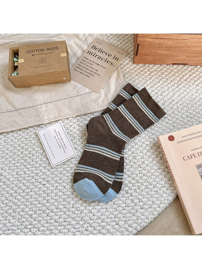 Rufia - Striped Mid-calf Capsule Socks for Women