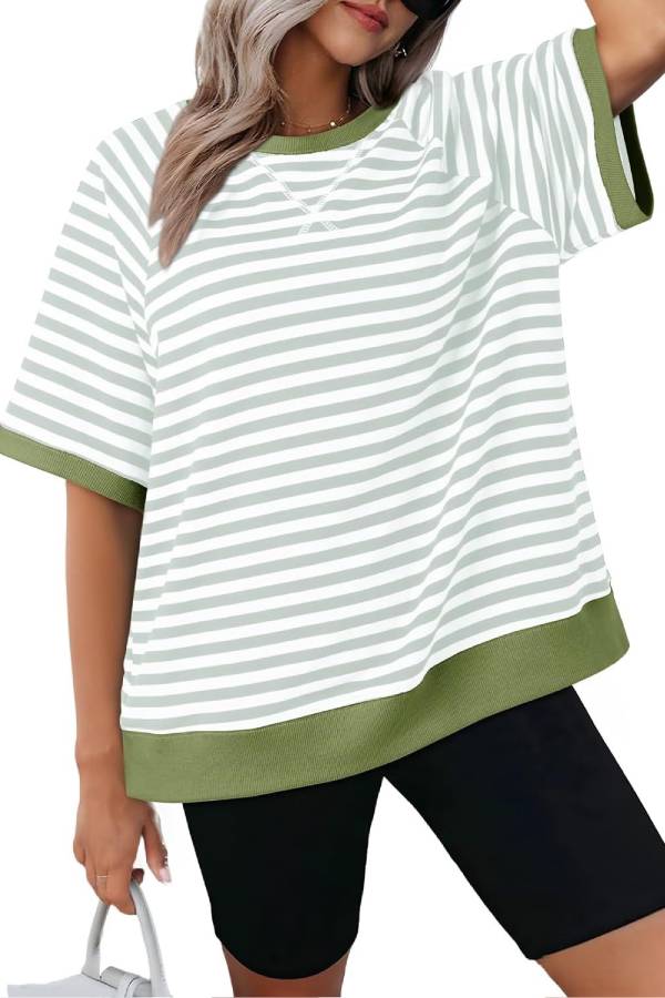 Women's Oversized Striped T Shirts