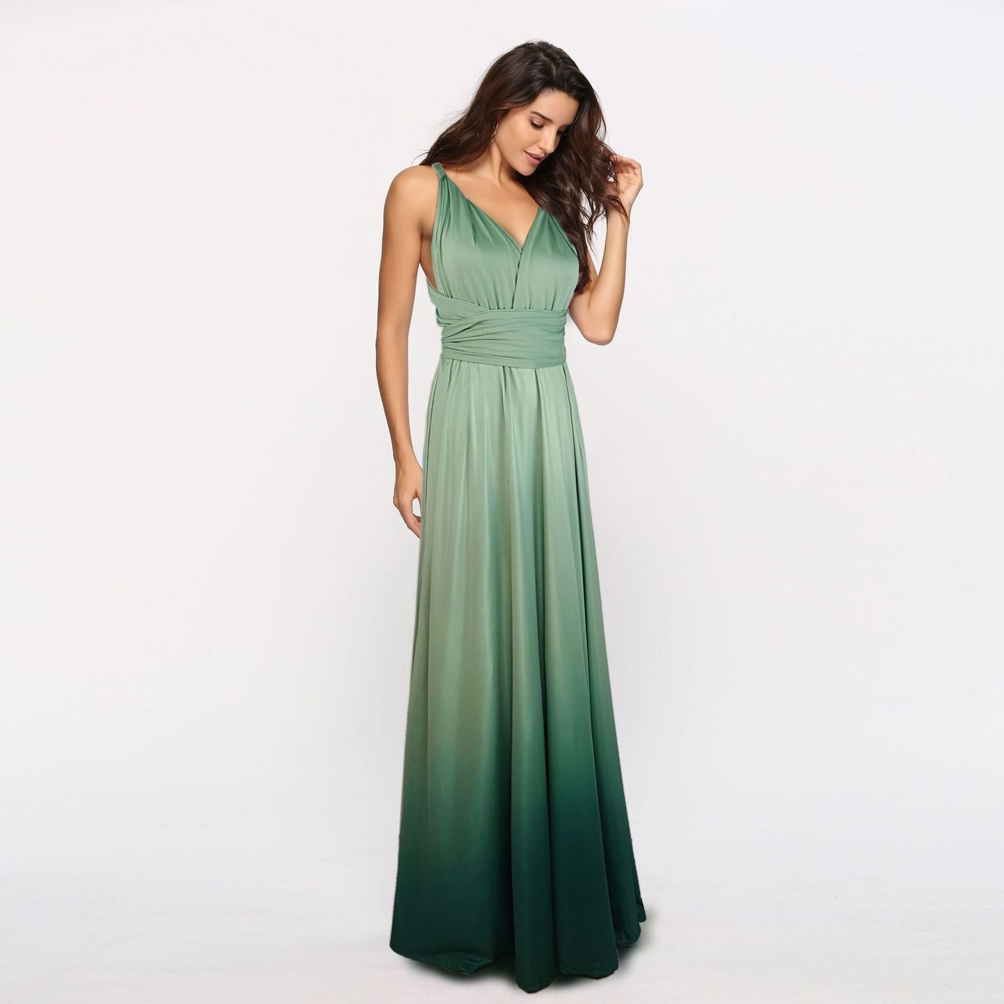 Cross Halter Sexy Strappy Gradient Dress
