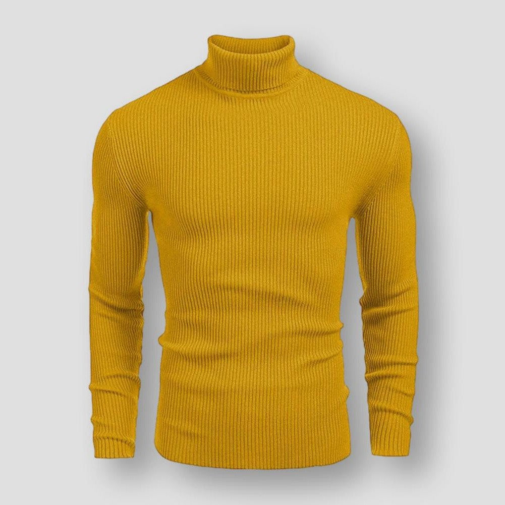 2023 Autumn And Winter Knitted Sweater Men'S Slim High Collar Long Sleeve Knitted Sweater Men'S Basic Bottoming Shirt
