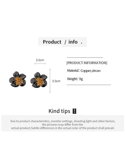 Earwish - Vintage Chiffon Flower Earrings with Fashion Design Sense