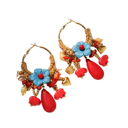 Earwish - Boho Woven Floral Beads Earrings - Sweet &amp; Bold