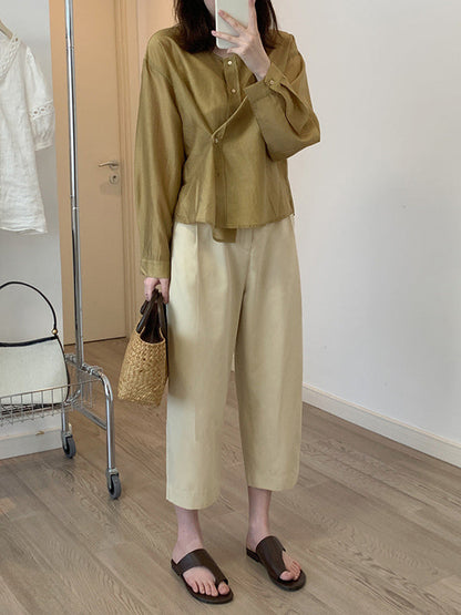 High Waisted Loose Solid Color Casual Pants Bottoms