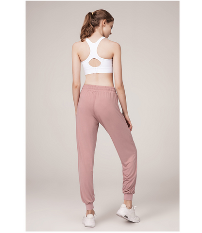 Quick Drying Loose Fit Slim Sweatpants Women'S Legged Running Fitness Solid Color Pocket High Waist Casual Yoga Pants