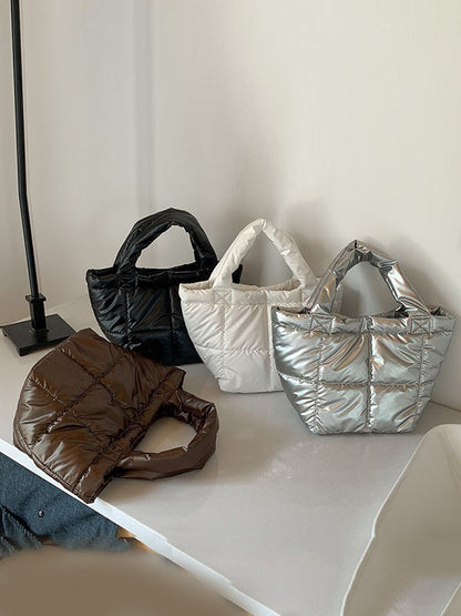 Solid Color Split-Joint C Handbags Tote Bags
