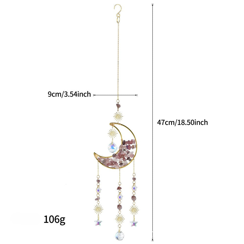 Colorful Stone Moon Crystal Home Hangings