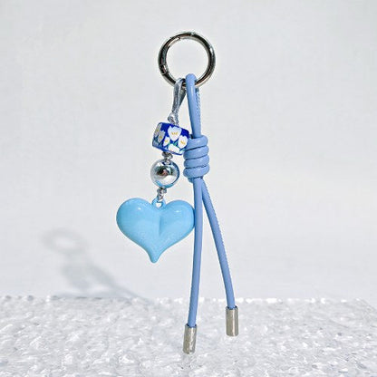 Simple Braided Heart Keychain Bag Charms