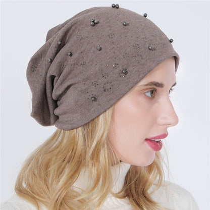 Double Layer Cotton Drill Beaded Cap