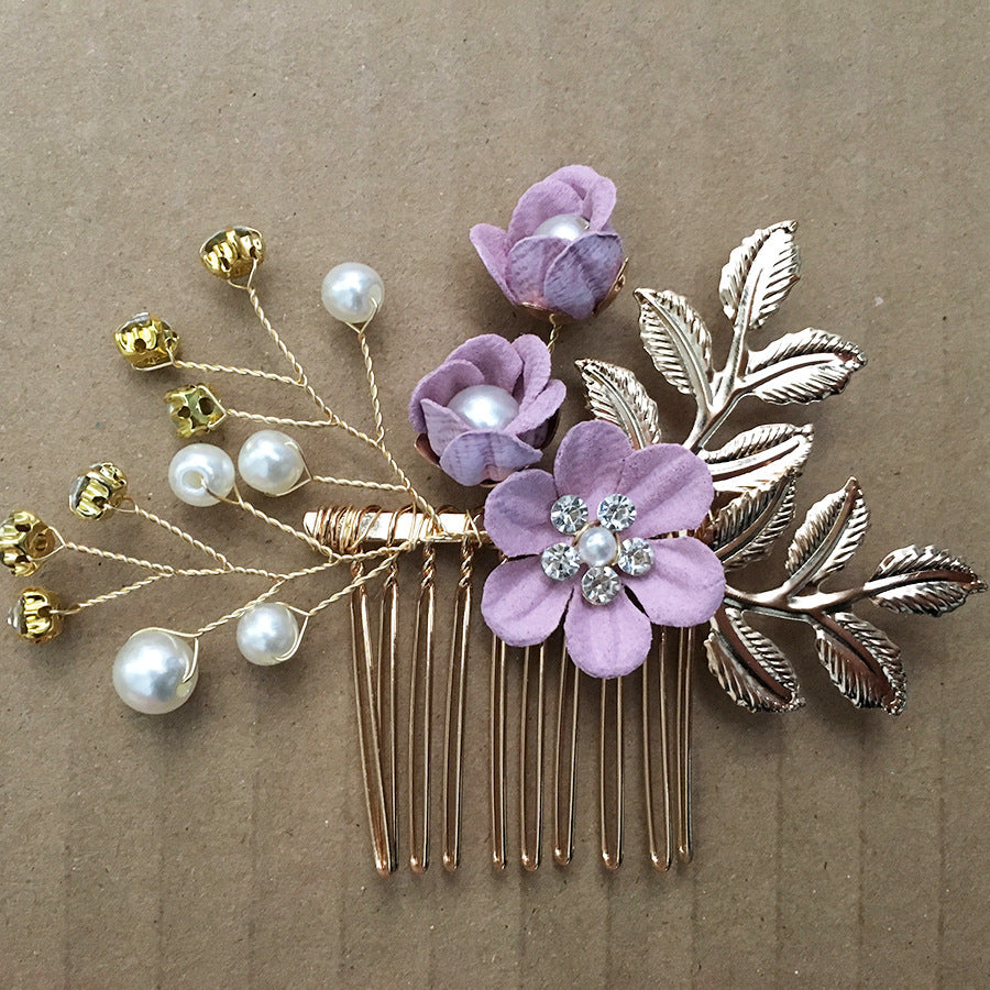Bridal Floral Hair Accessories Forest Style Blue Flower Hairpin Wedding Hairpiece