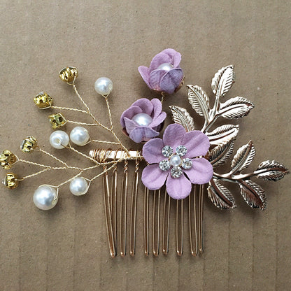 Bridal Floral Hair Accessories Forest Style Blue Flower Hairpin Wedding Hairpiece